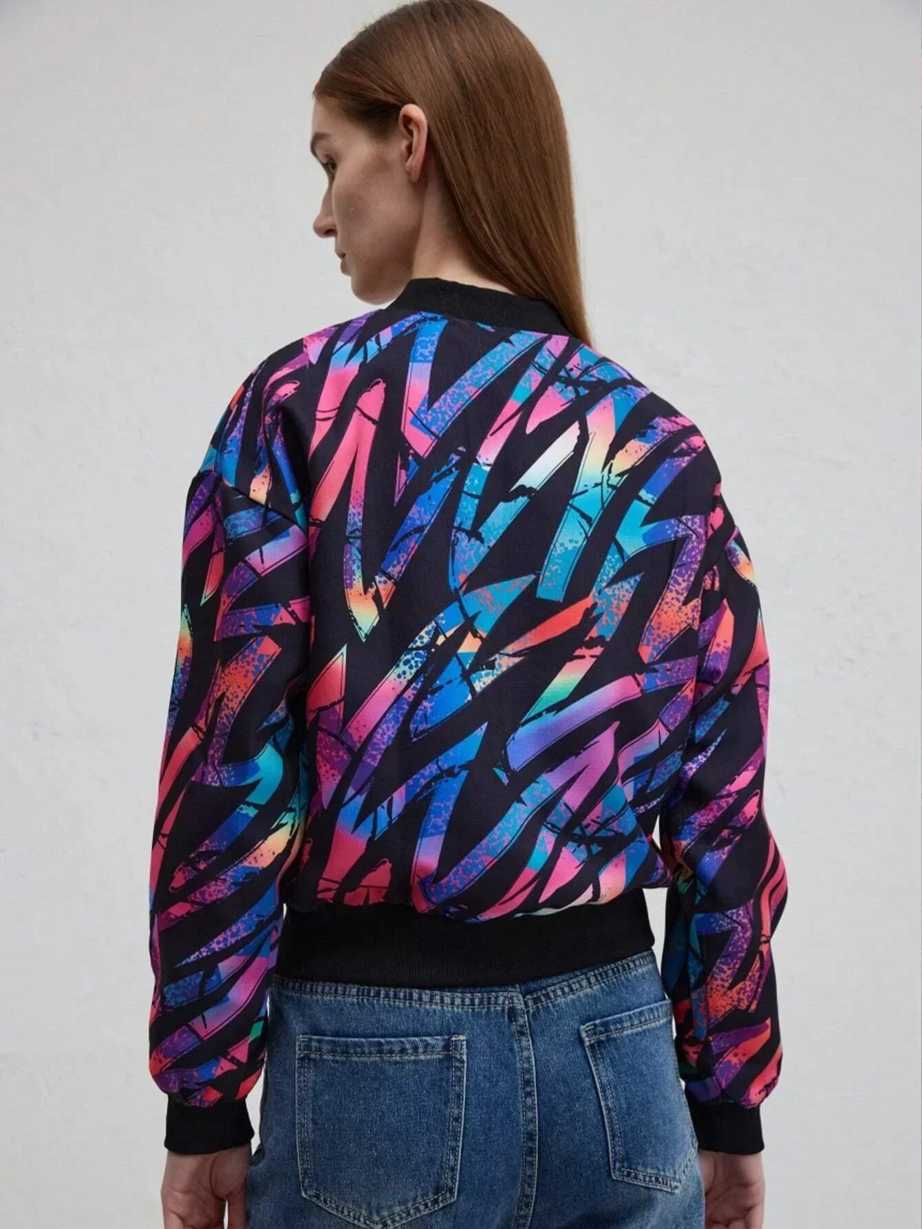 Valenzora | Herbst Winter Freizeit-Jacke mit Print