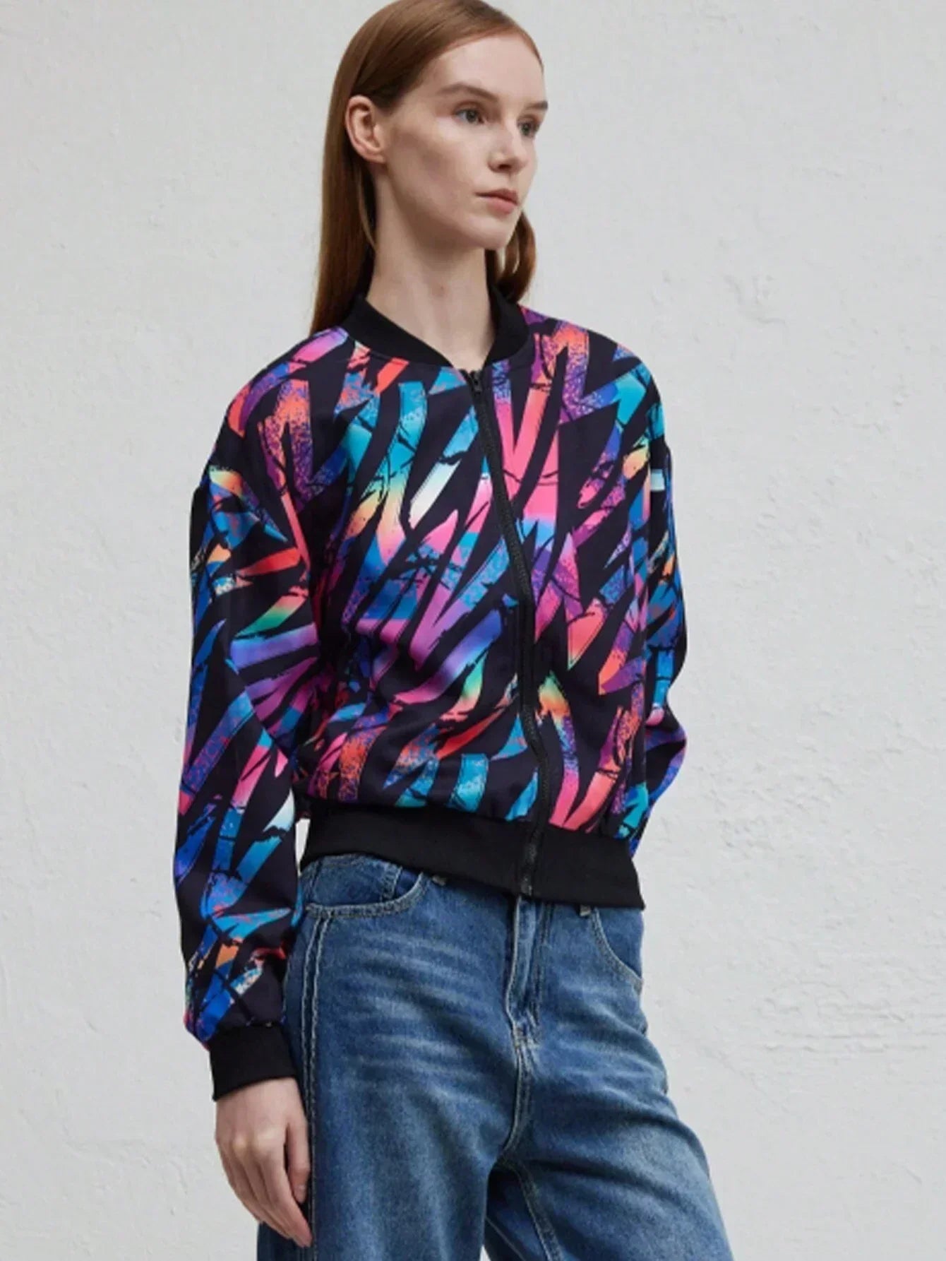 Valenzora | Herbst Winter Freizeit-Jacke mit Print