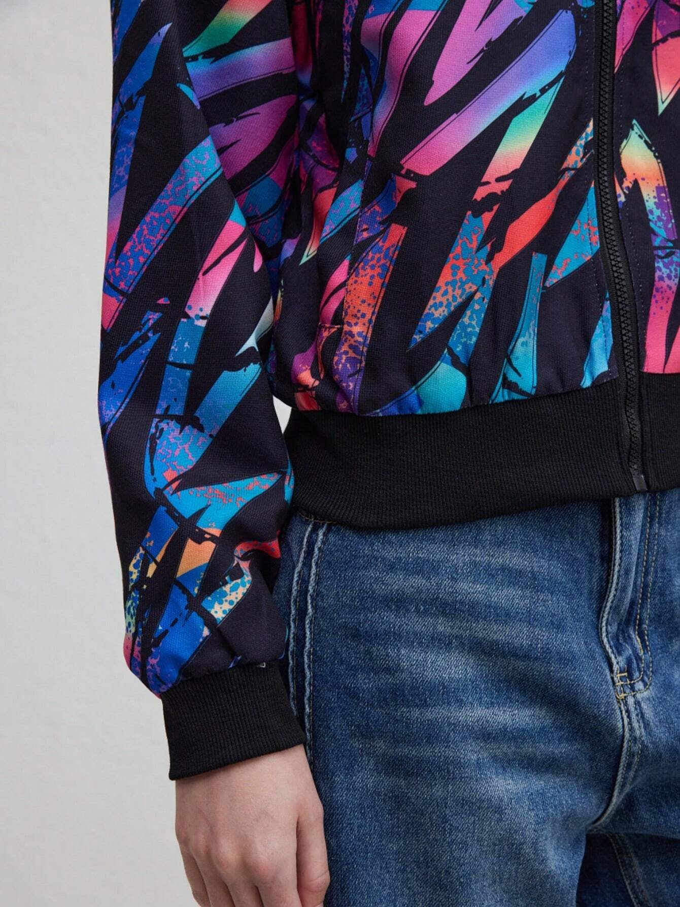 Valenzora | Herbst Winter Freizeit-Jacke mit Print