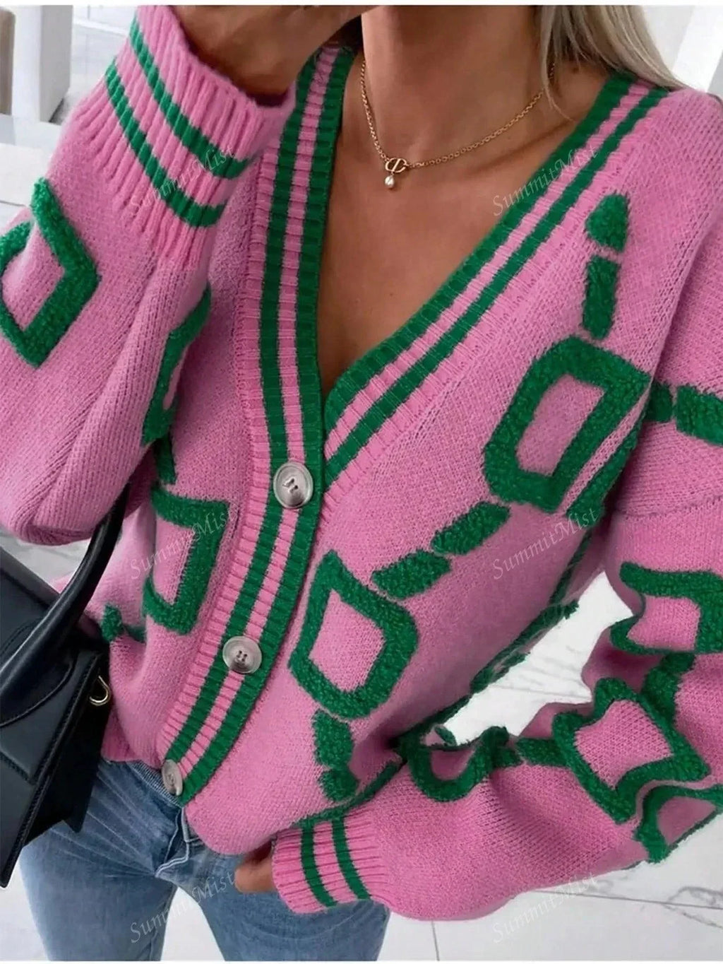 Valenzora | Women's cardigan with graphic prints