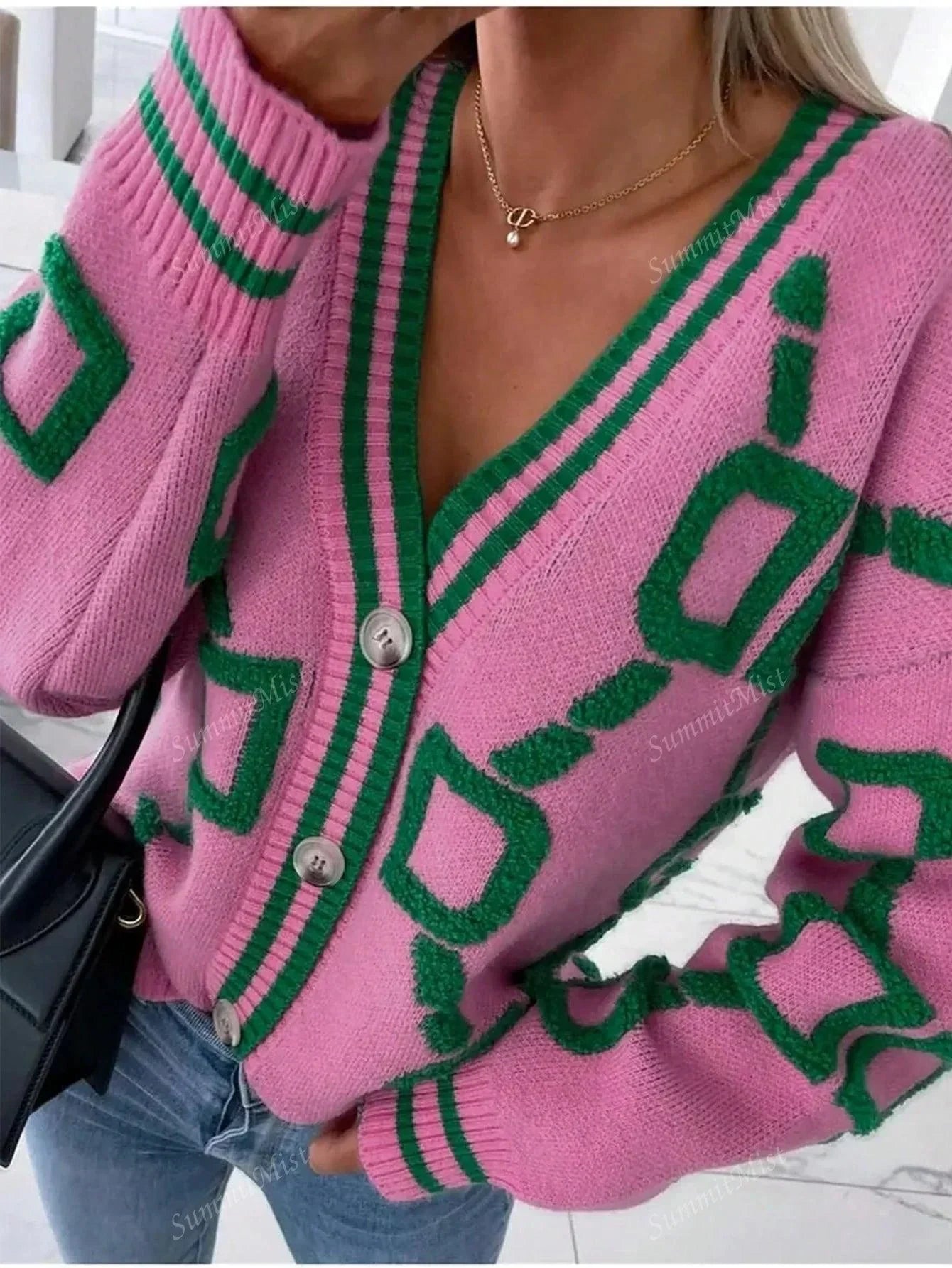 Valenzora | Women's cardigan with graphic prints