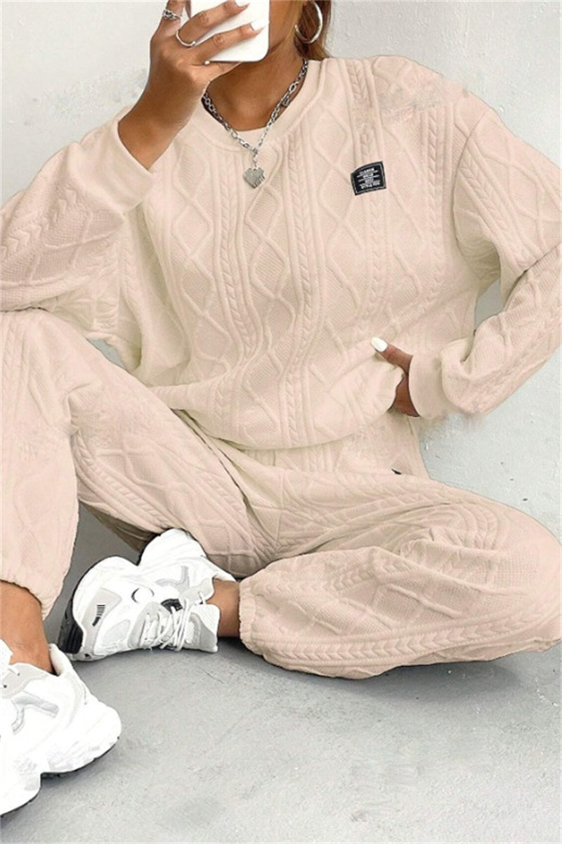 Valenzora | Casual Basic O-Neck Long Sleeve Two-Piece Set - 7 Colors