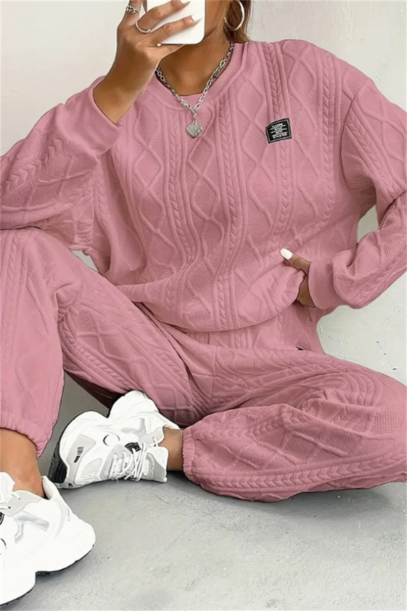 Valenzora | Casual Basic O-Neck Long Sleeve Two-Piece Set - 7 Colors
