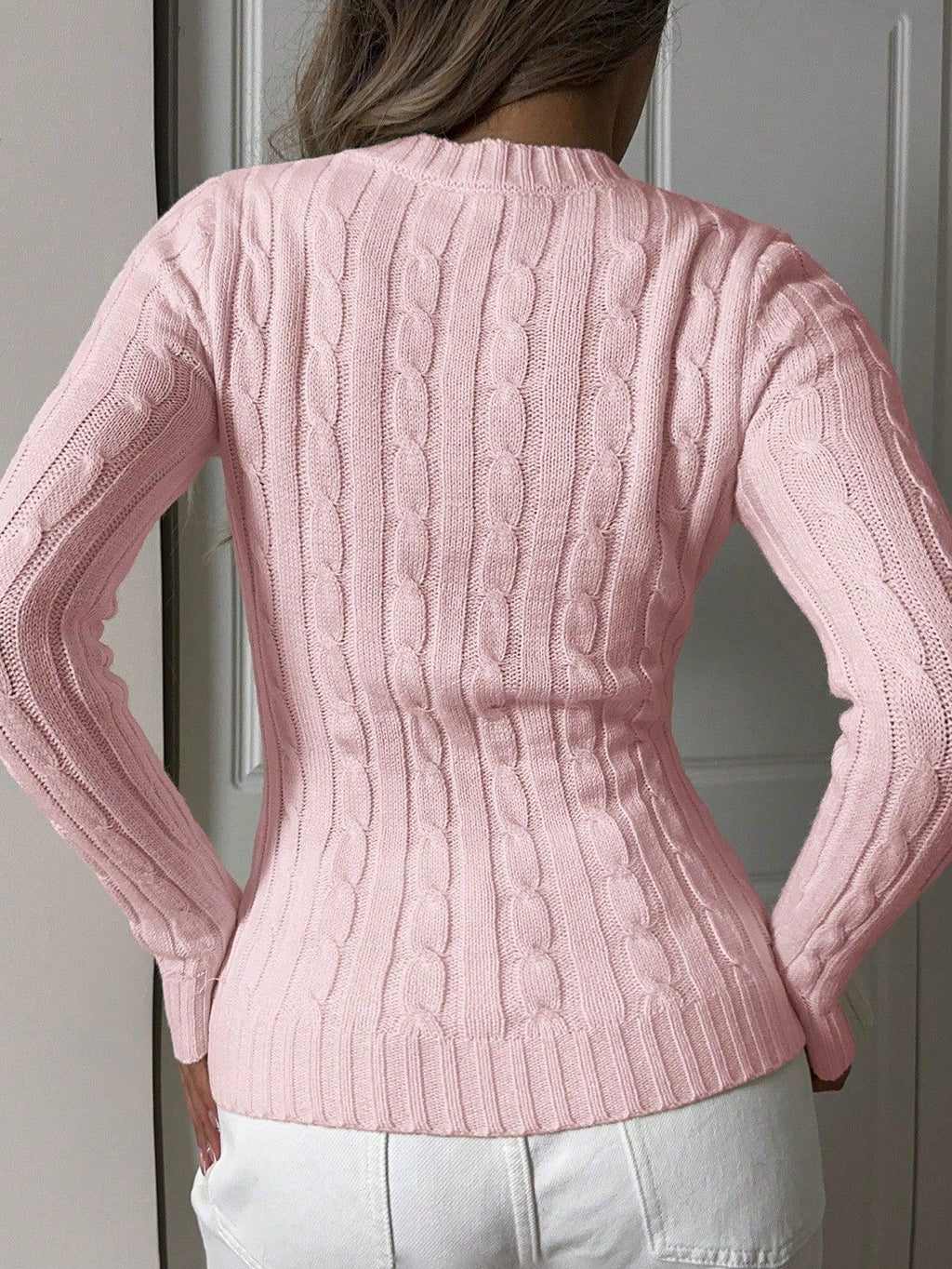 Valenzora | Lace-up knitted V-neck sweater for women