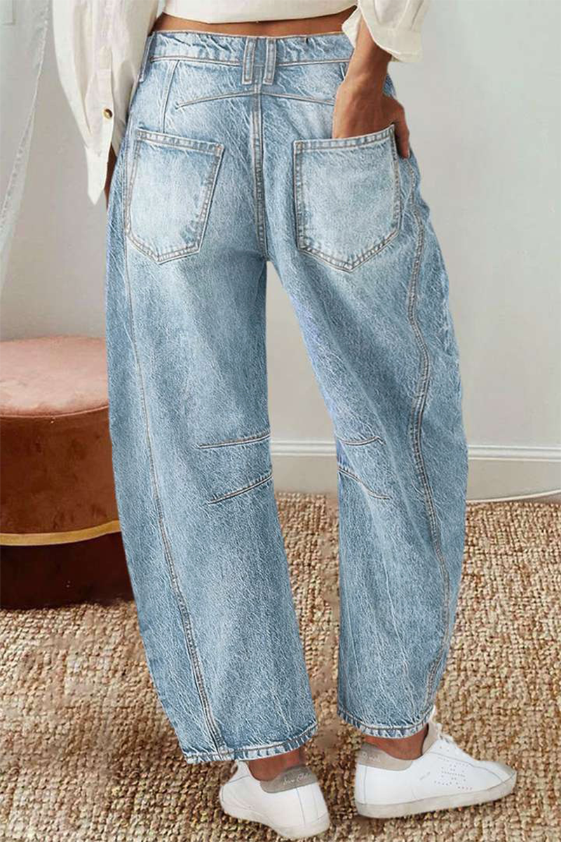 Valenzora | Lässige Used-Jeans mit Kontrast und mittlerer Bundhöhe
