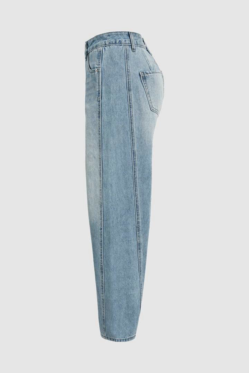 Valenzora | Lässige Used-Jeans mit Kontrast und mittlerer Bundhöhe