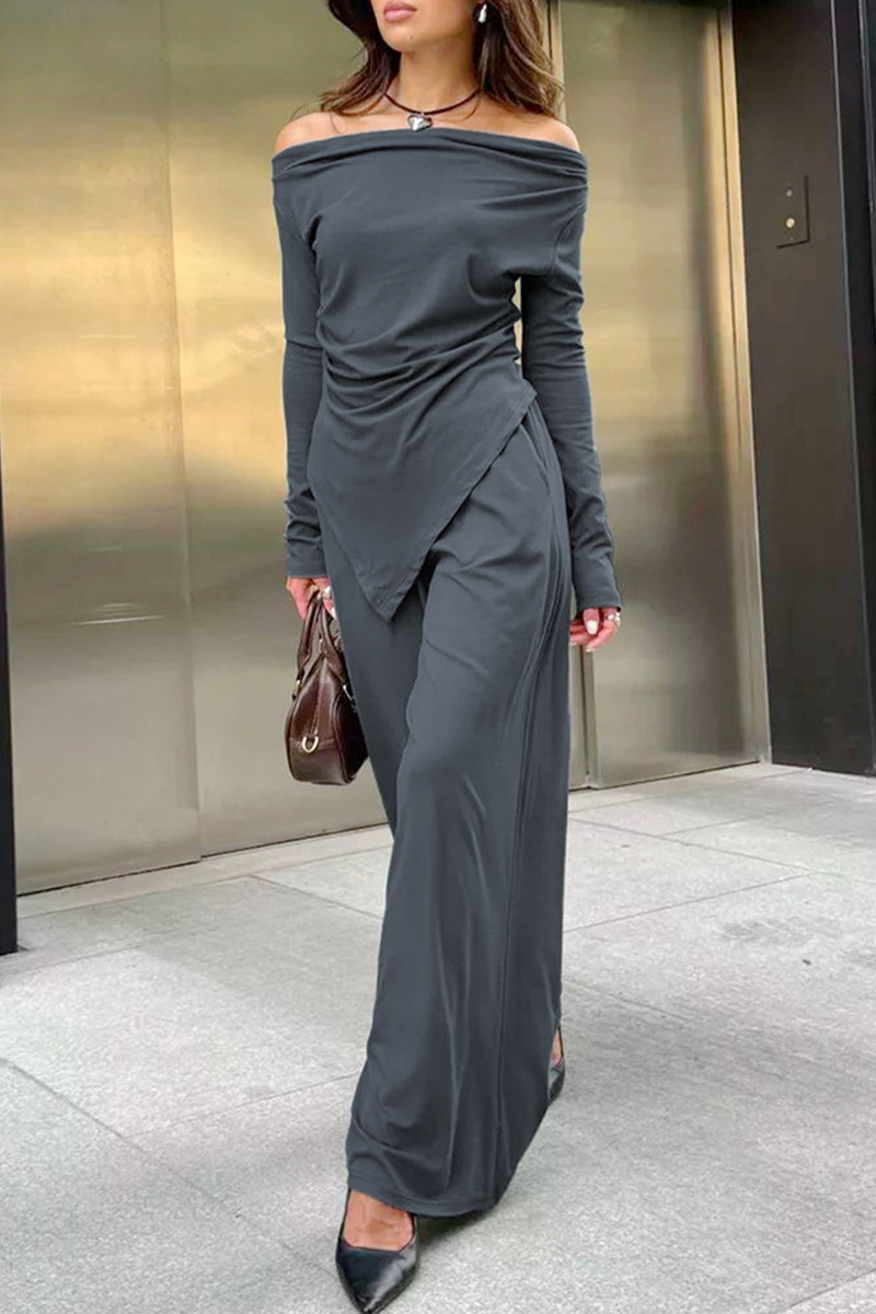 Valenzora | Stylisches, schulterfreies zweiteiliges Set für Damen im Herbst-Streetwear-Look
