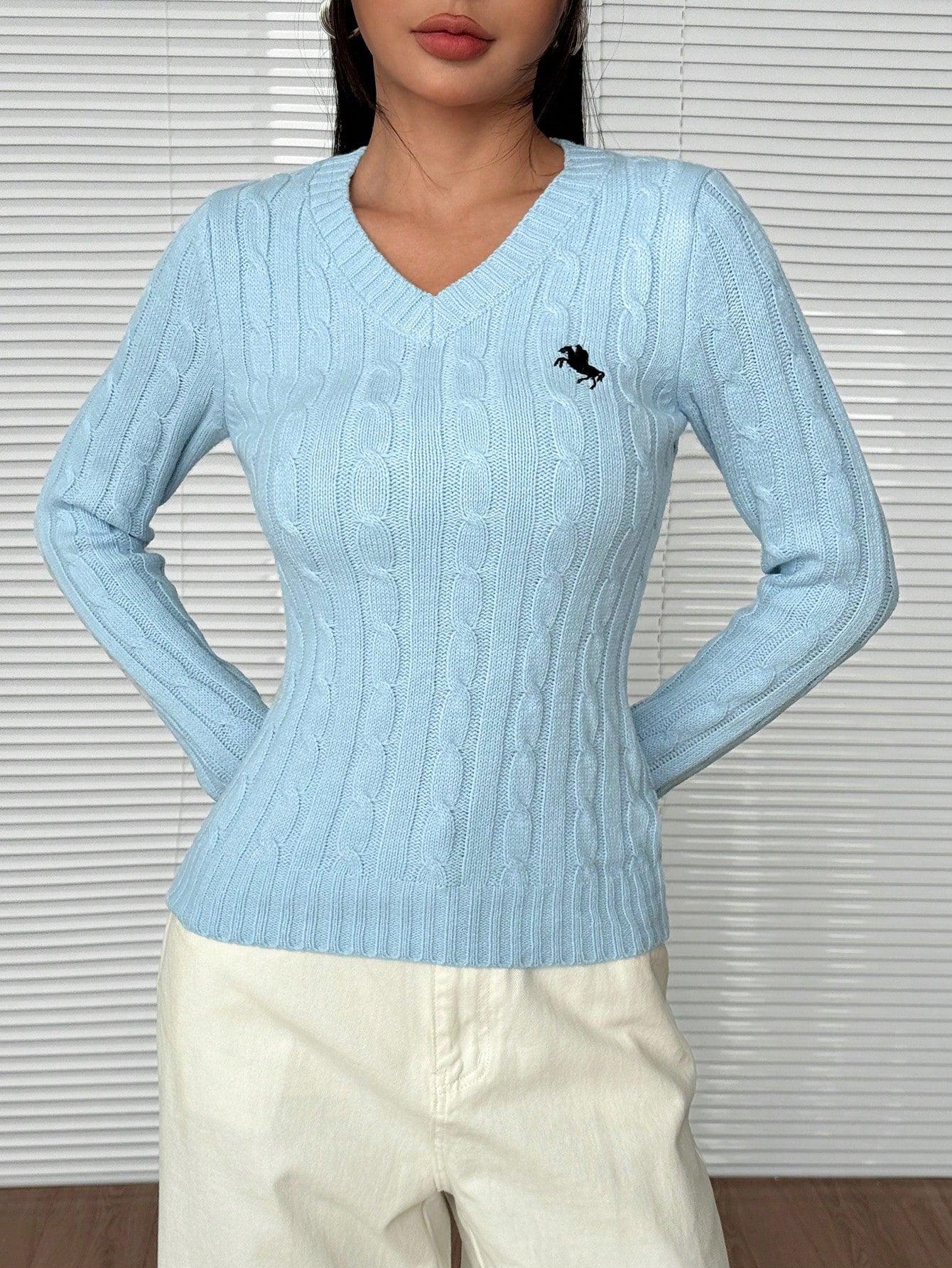 Valenzora | Lace-up knitted V-neck sweater for women