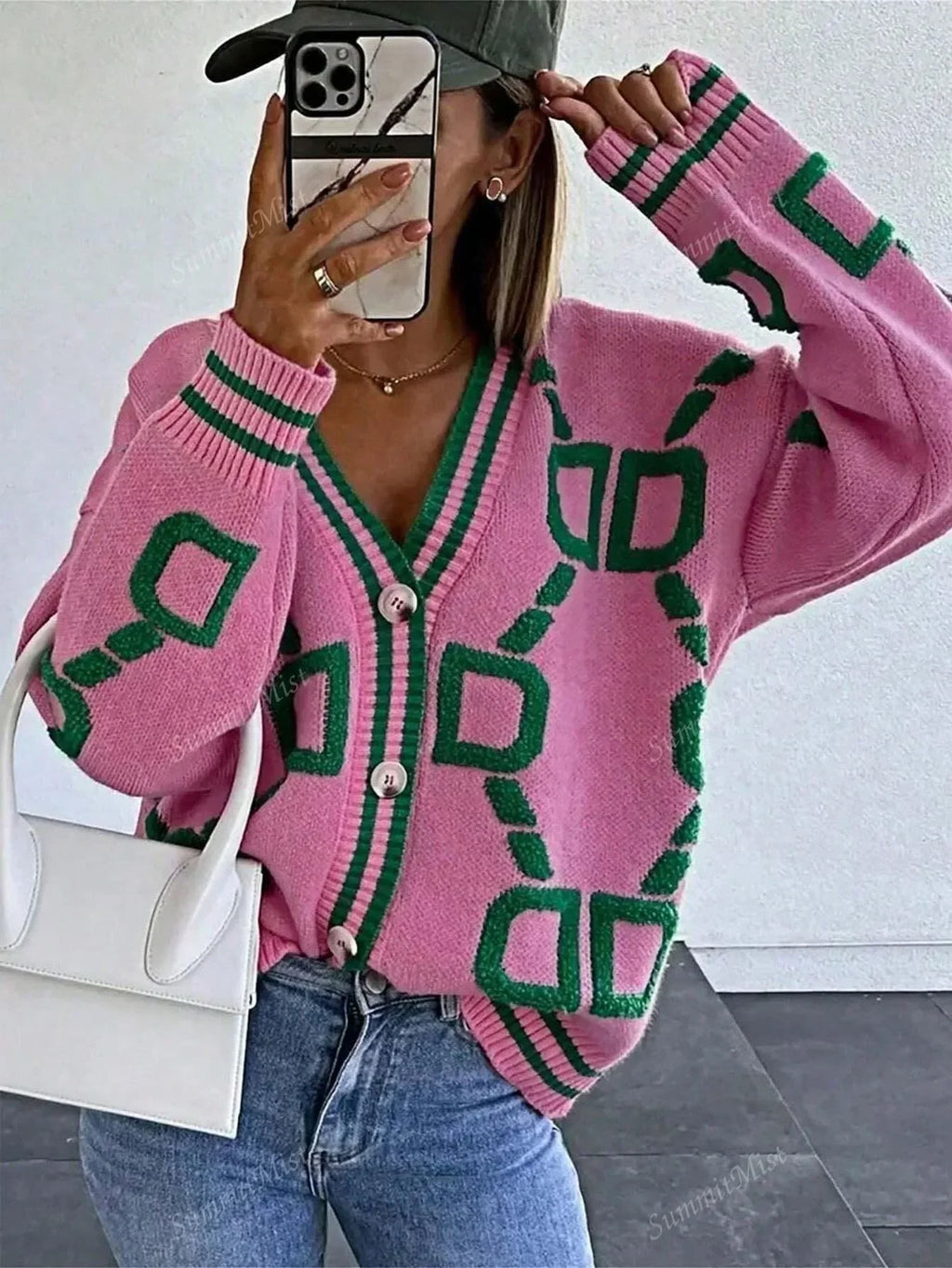 Valenzora | Women's cardigan with graphic prints