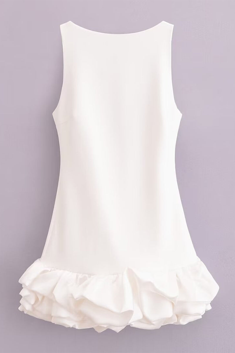 Valenzora | Sexy Ruffled O-Neck Sleeveless Dresses