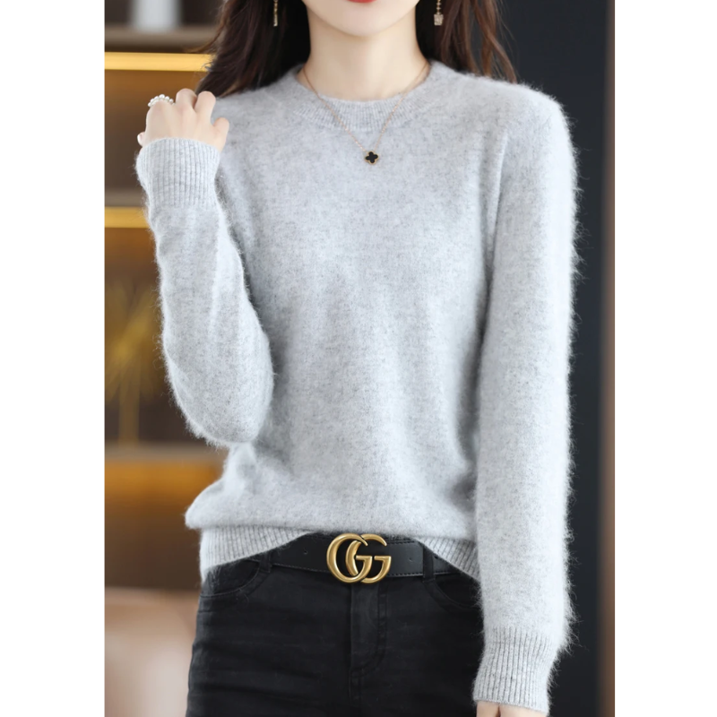 Valenzora | Women's Cashmere Sweater, Luxurious Round Neck, Soft & Fashionable