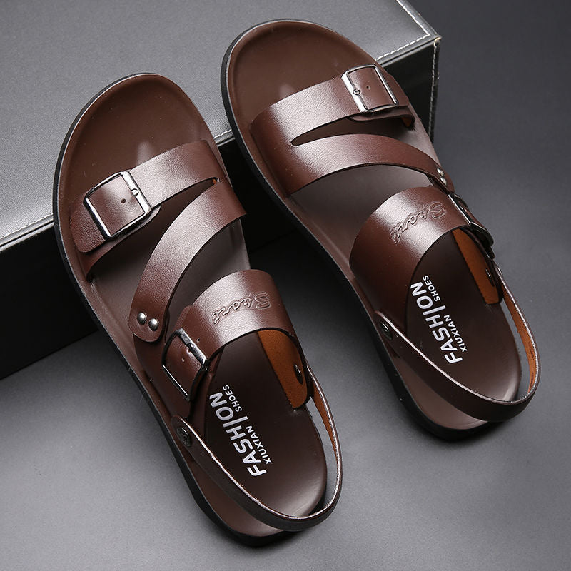 Valenzora | Spaltleder-Sandalen mit Schnalle