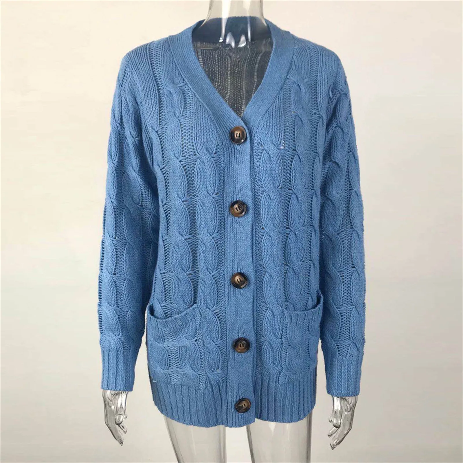 Valenzora | Stylischer langer Cardigan für Damen mit Knopfleiste