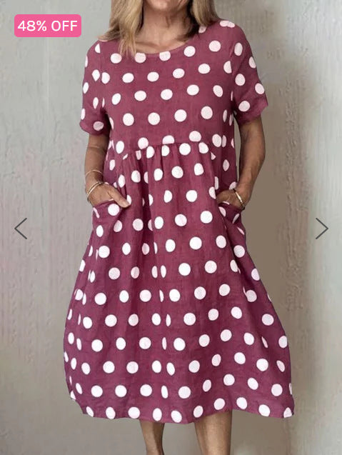 Women's loose-fitting summer dress in a casual style with practical pockets, size [size missing]