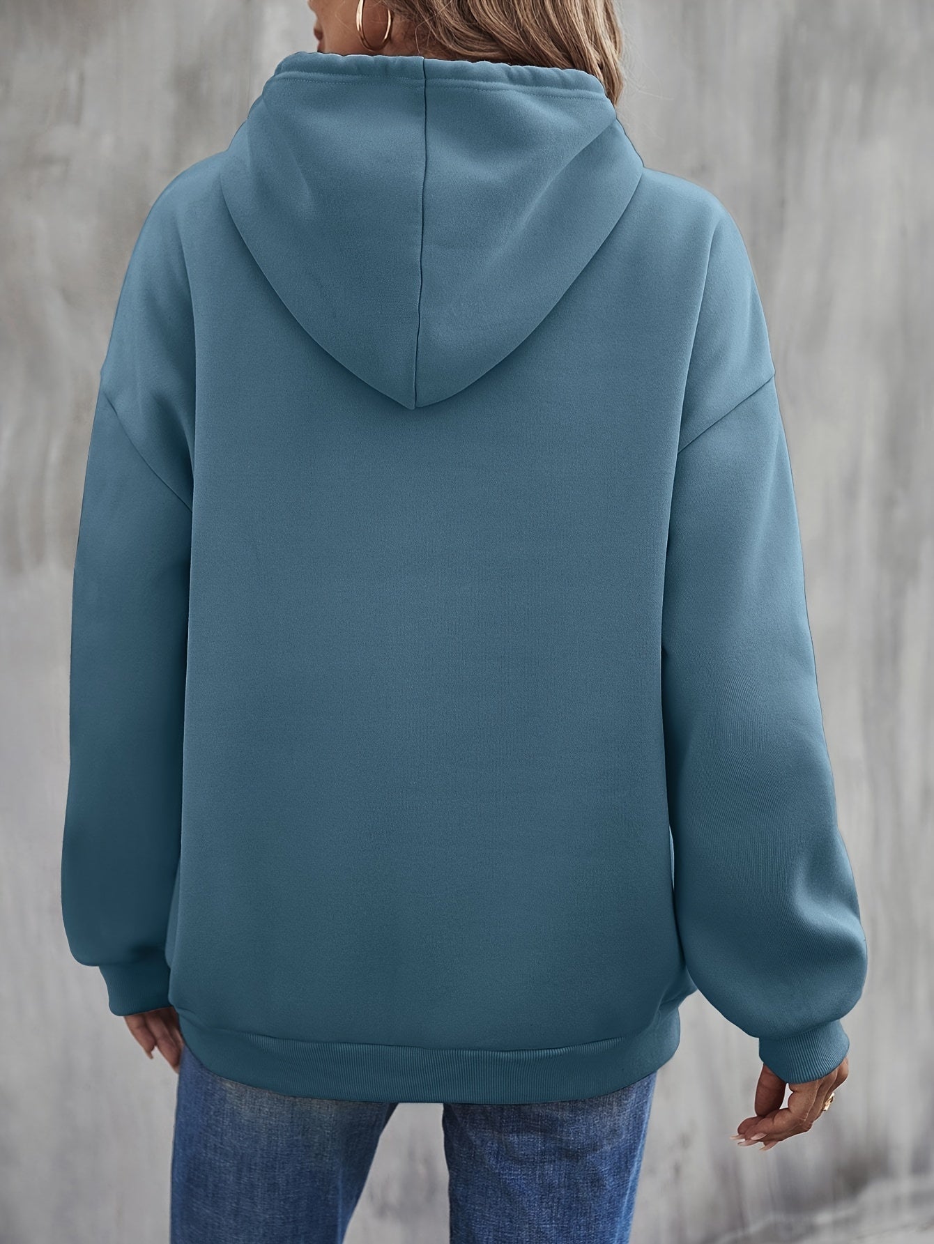 Valenzora | Gemütlicher Hoodie für Damen mit lässigem Lächeln-Print und Tunnelzug