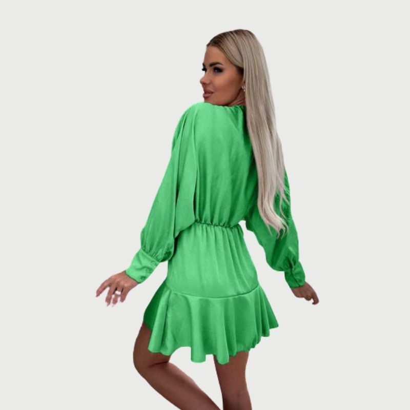 Valenzora | Minikleid mit langen Ärmeln und Rüschensaum