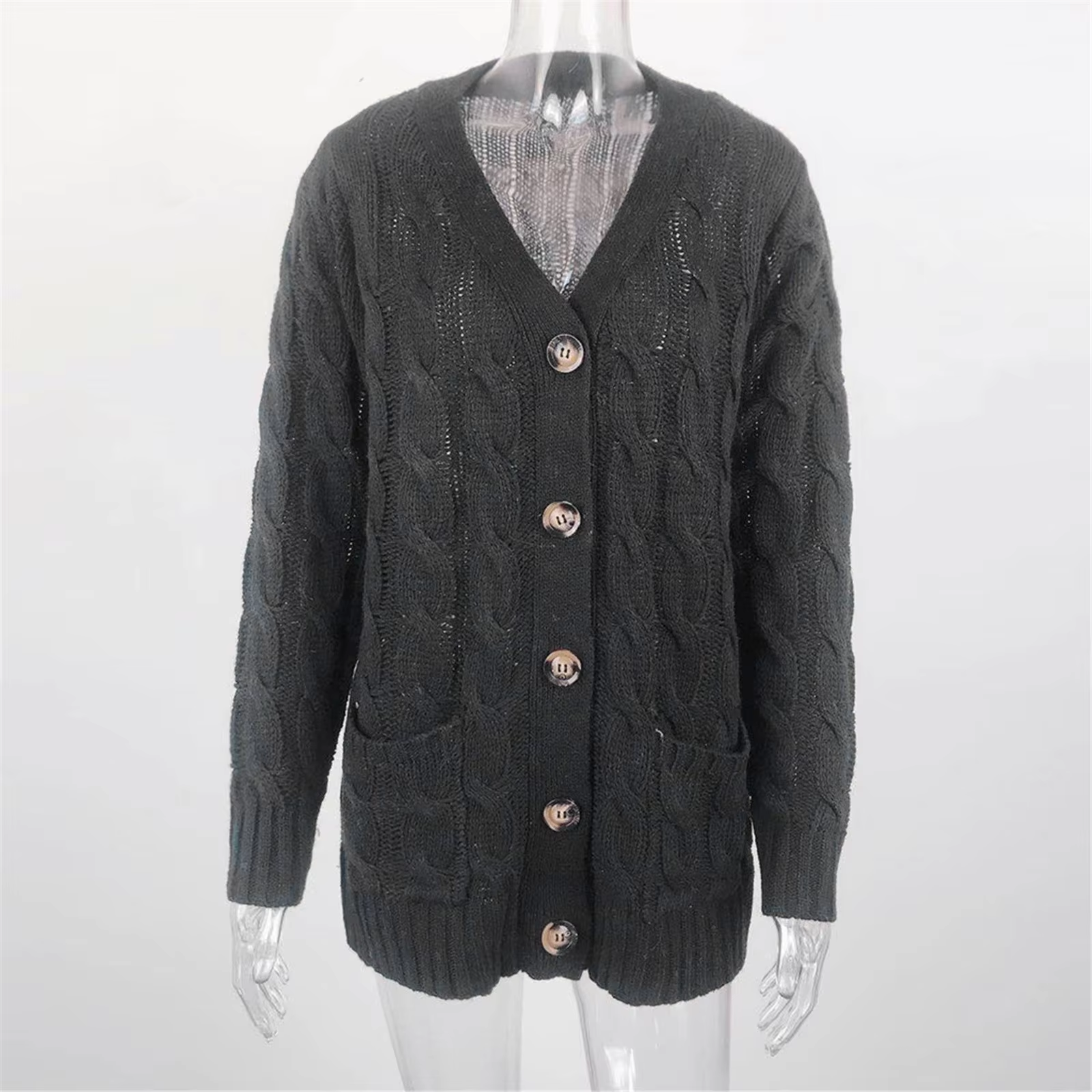Valenzora | Stylischer langer Cardigan für Damen mit Knopfleiste
