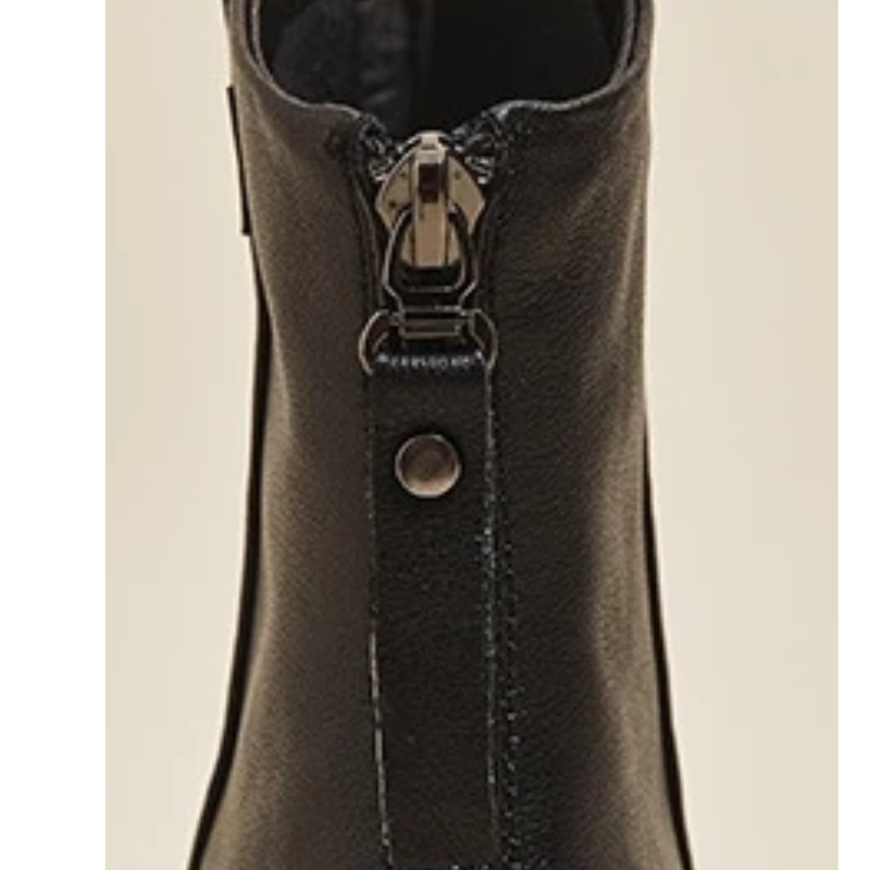 Valenzora | Women's Leather Ankle Boots with Back Zipper and Low Heel