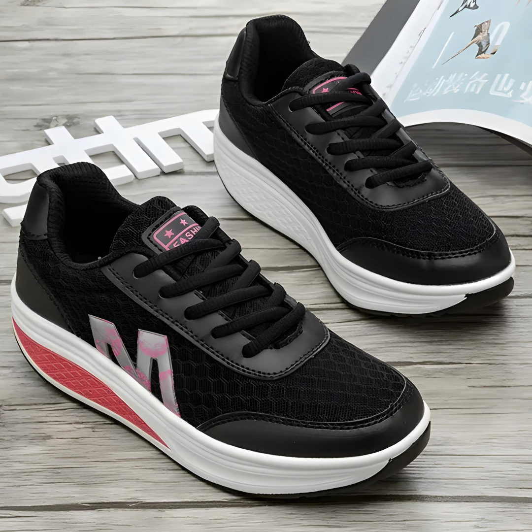 Stylish lace up wedge sneakers
