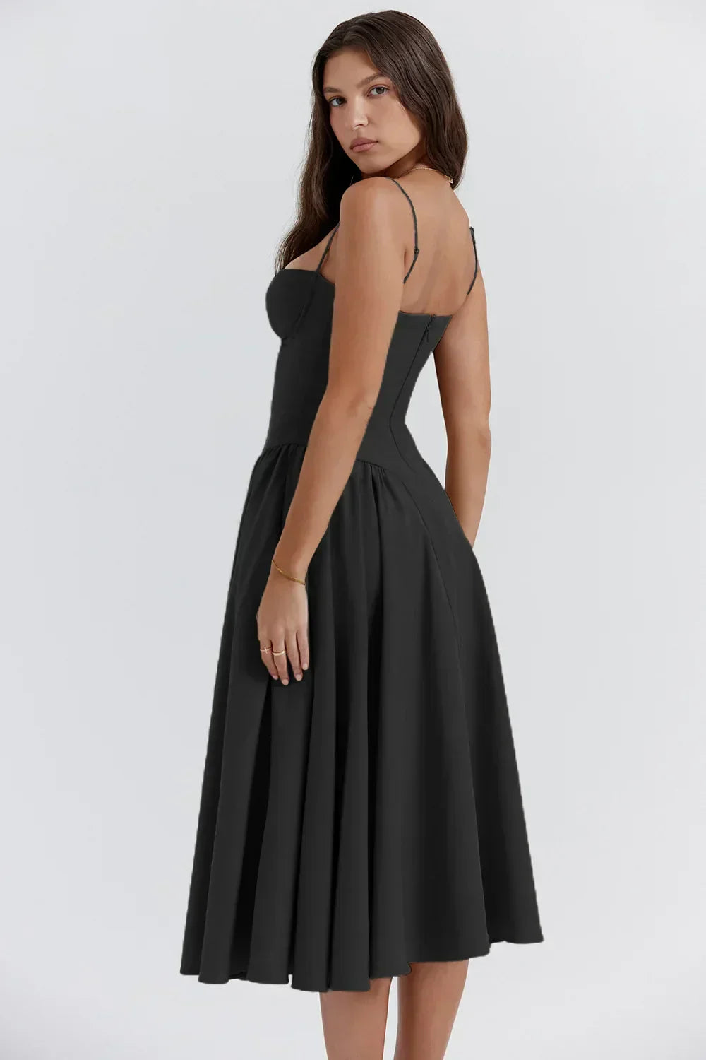 Valenzora | Ärmelloses Midikleid mit Korsett-Passform