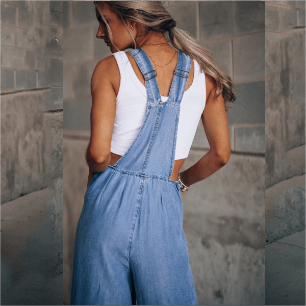 Valenzora | Women's wide-leg denim overalls