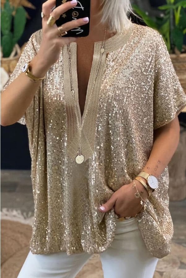 Valenzora | Funky Evening Paliet Top with a Loose Fit