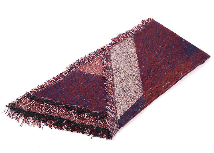 Eleganter Damen-Fransenschal aus weichem Material mit geometrischem Muster, Größe [Größe fehlt]