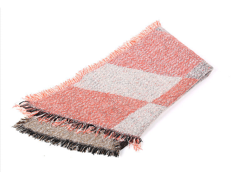 Eleganter Damen-Fransenschal aus weichem Material mit geometrischem Muster, Größe [Größe fehlt]