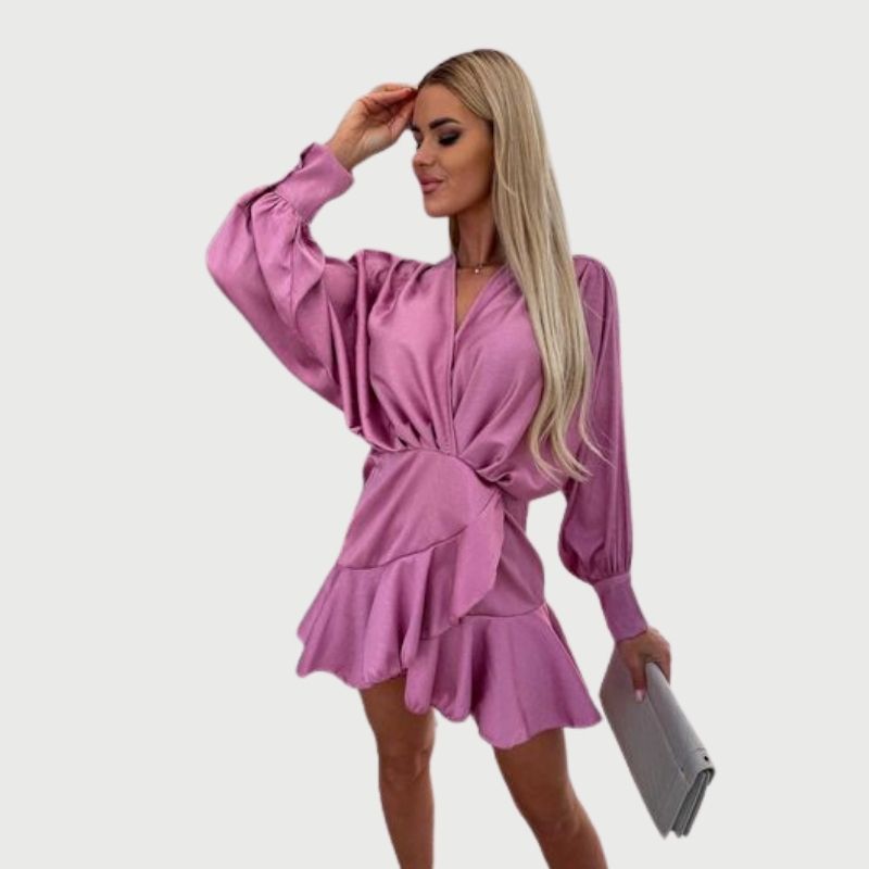 Valenzora | Minikleid mit langen Ärmeln und Rüschensaum