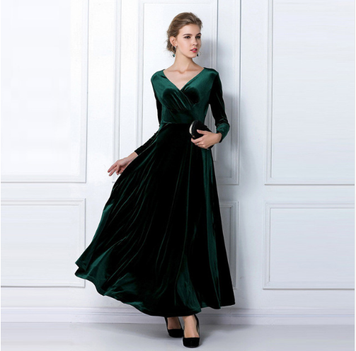Valenzora | Glamorous Chic dress with a thickened V-neck