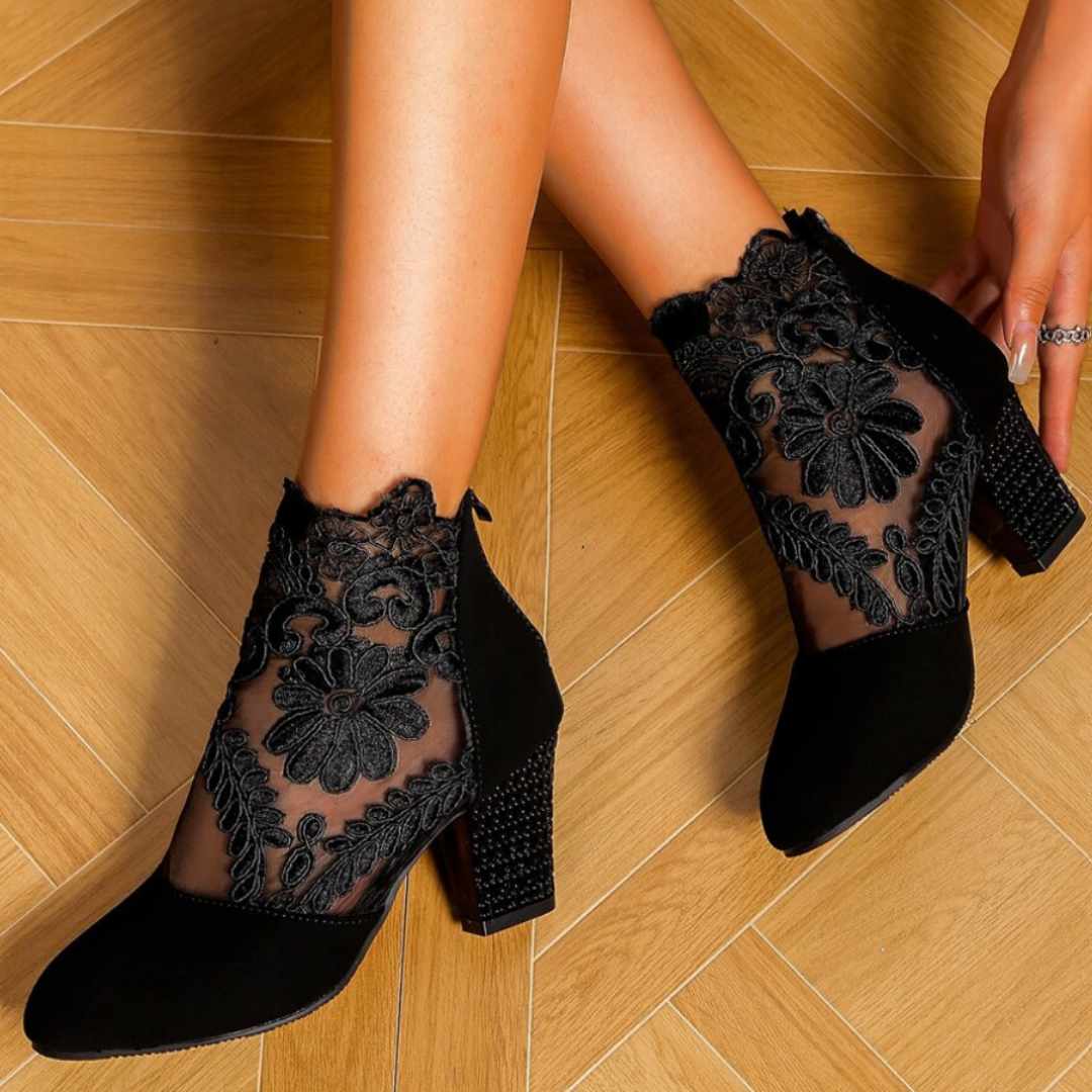 Valenzora | Embroidered High-Heel Boots - Trendy Footwear