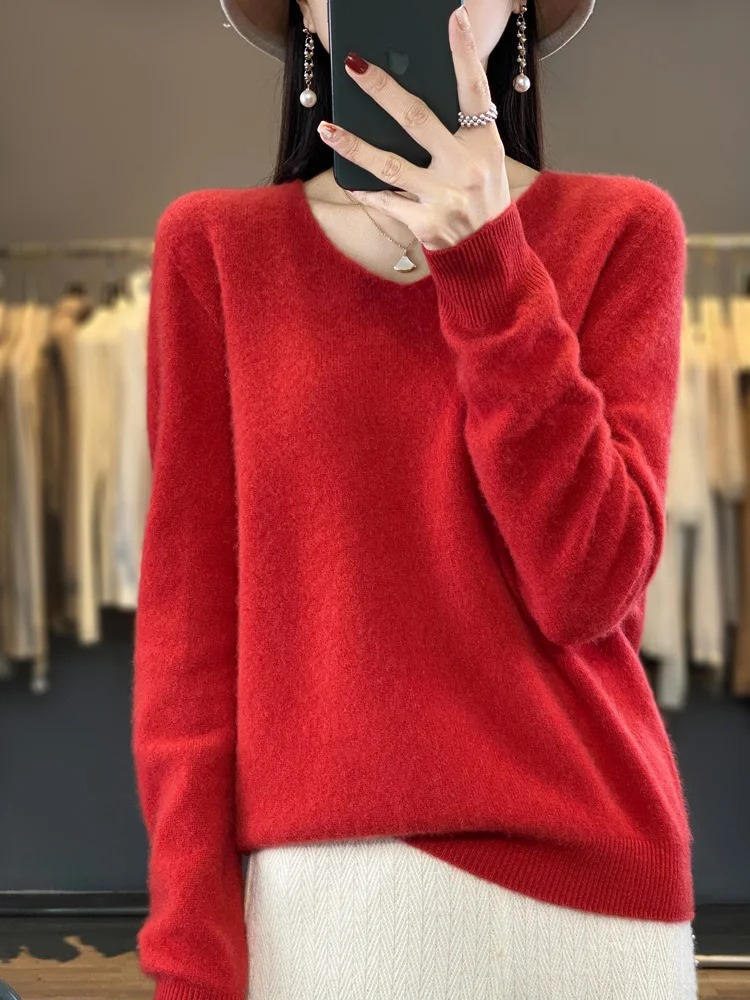 Valenzora | Women's Cashmere Pullover, Elegant V-neck, Soft & Comfortable