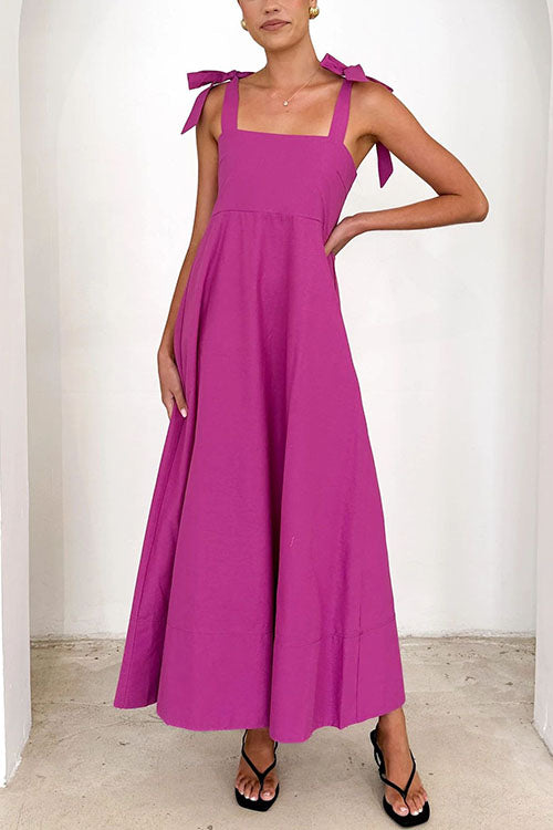Valenzora | Rosiedress Bow Shoulder Empire Waist Swing Maxi Cami Dress