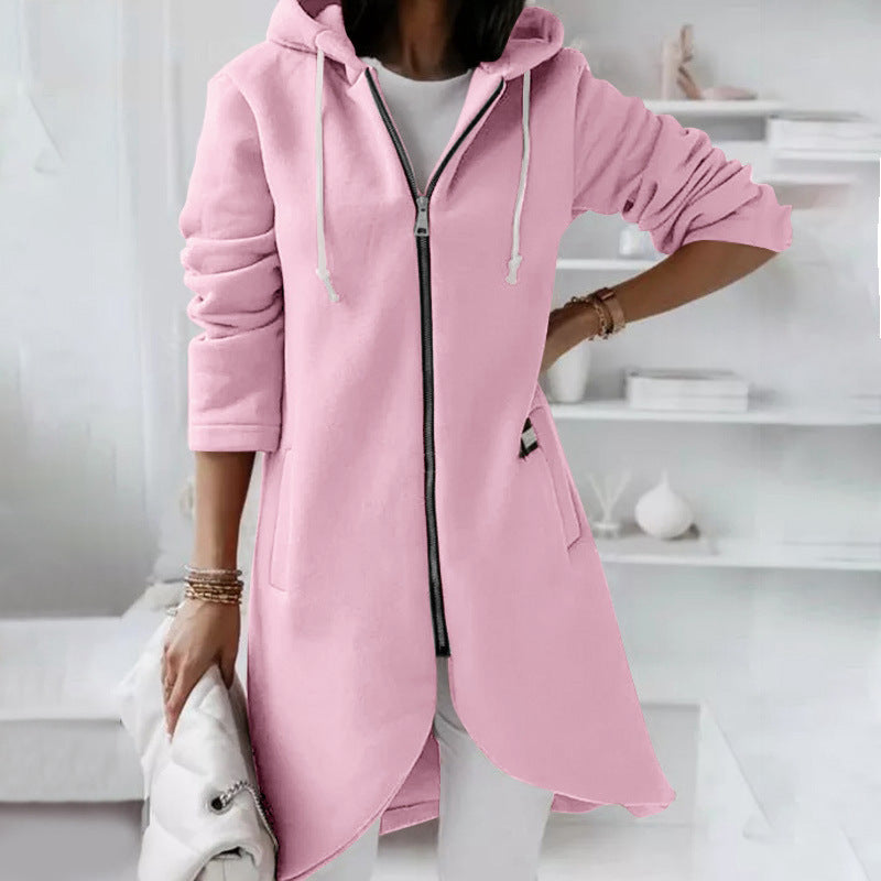 Valenzora | Long Comfortable Zip-Up Hoodie for Women
