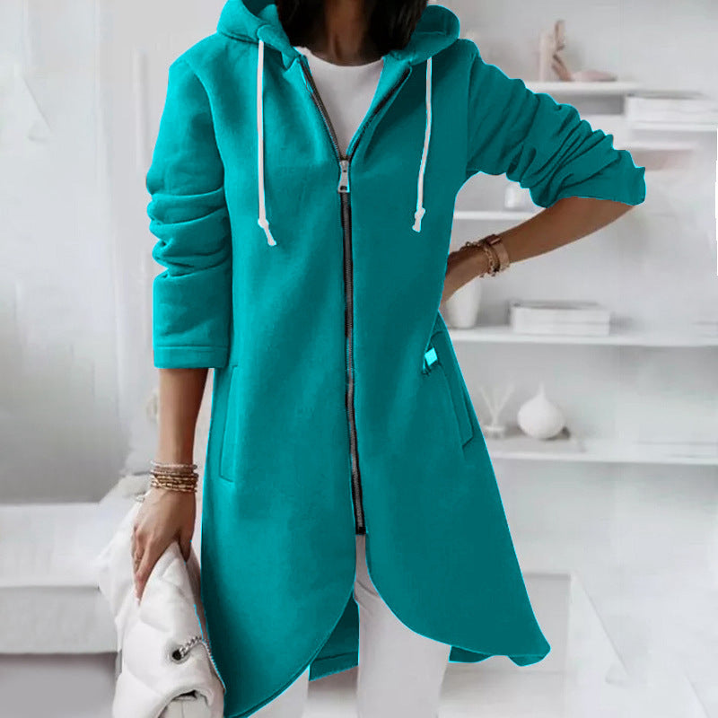 Valenzora | Long Comfortable Zip-Up Hoodie for Women