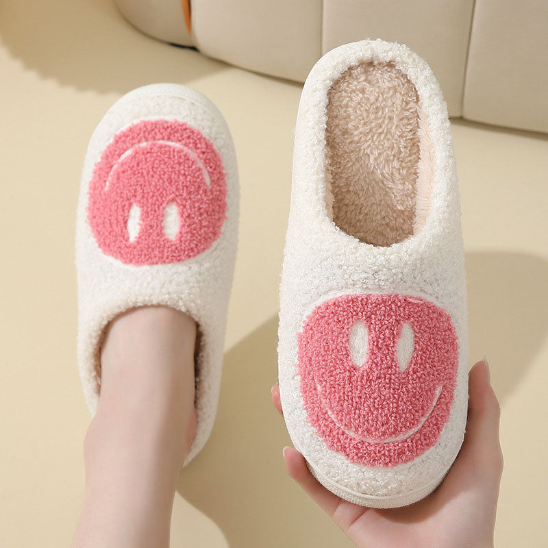 Valenzora Large Smiley Pattern Fur Slippers