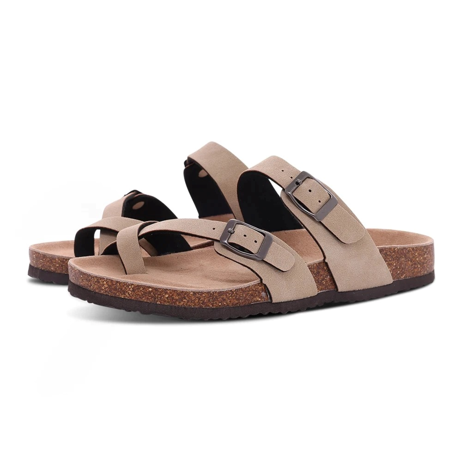 Valenzora | Suede Women's Sandals with Double Strap