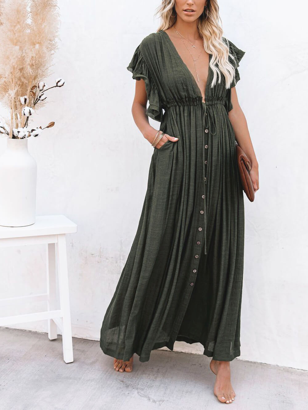 Valenzora | Maxikleid im Tunika-Stil mit kurzen Ärmeln für Damen
