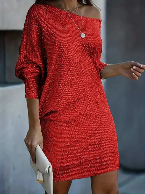 Valenzora | Damen-Minikleid Partykleid mit kontrastierenden Pailletten für Damen