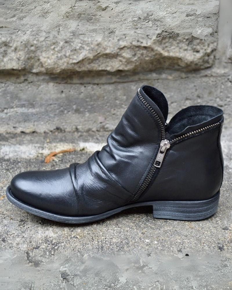 Valenzora | Lederstiefel mit Reißverschluss