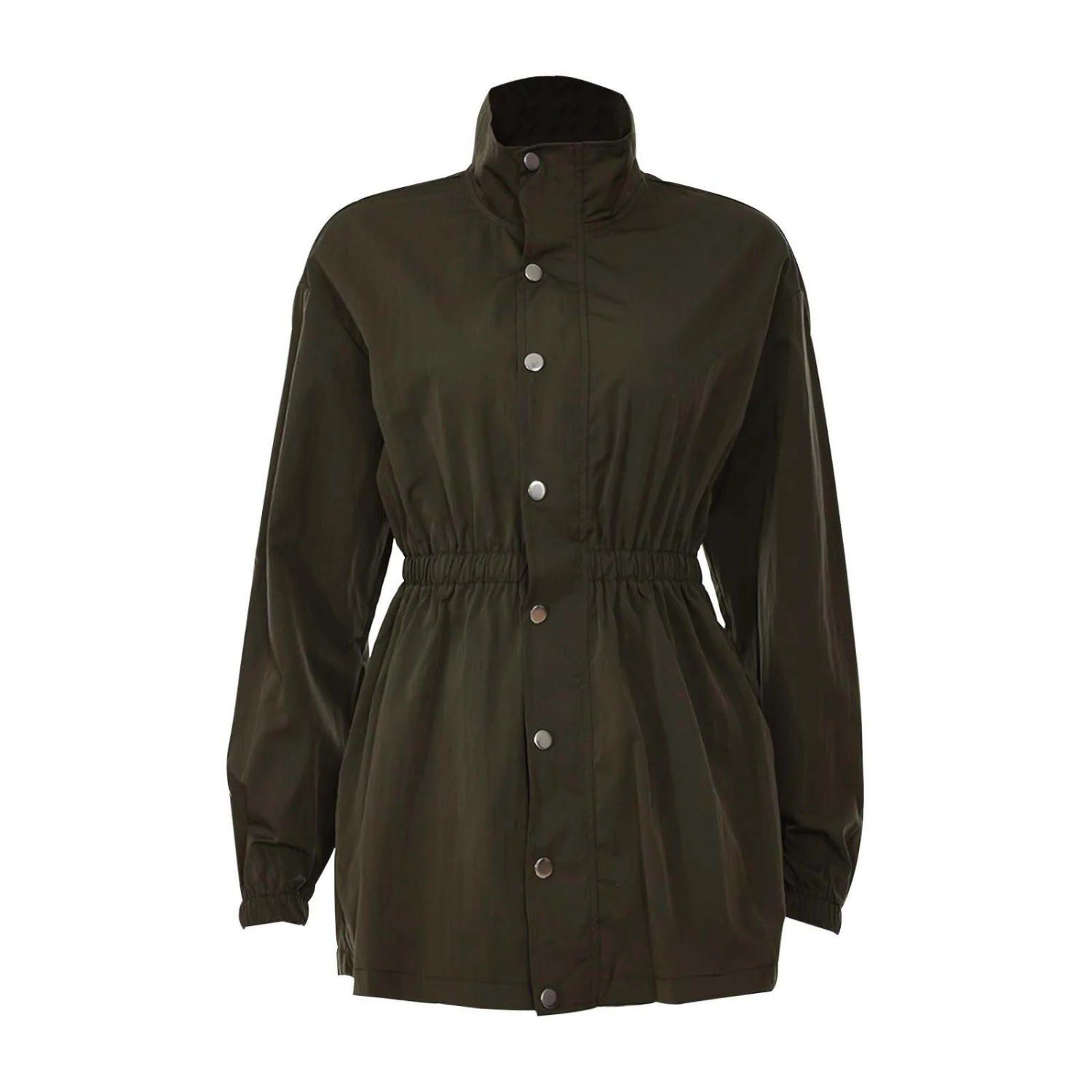 Valenzora - Women's khaki casual drawstring jacket