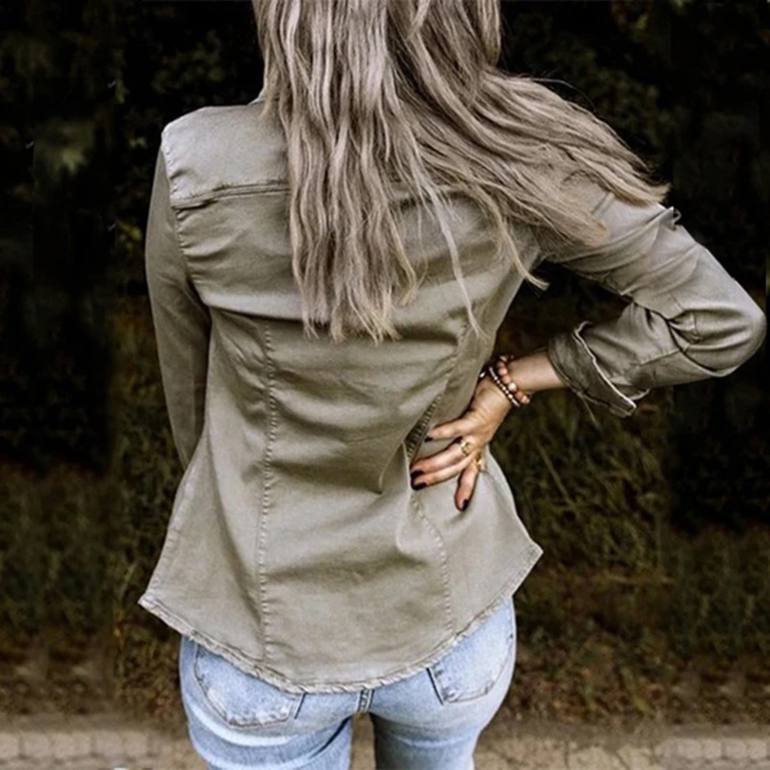 Valenzora | Women's Summer Jacket in Military Denim Style
