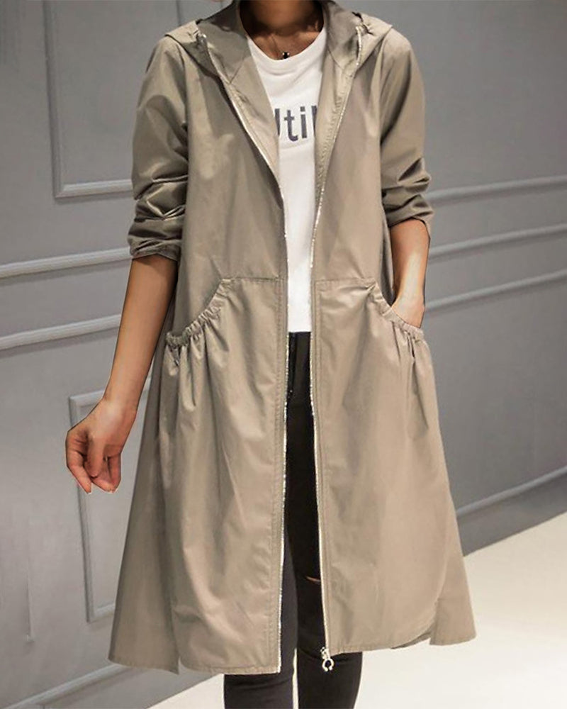 Valenzora | Wasserdichter langer Trenchcoat mit