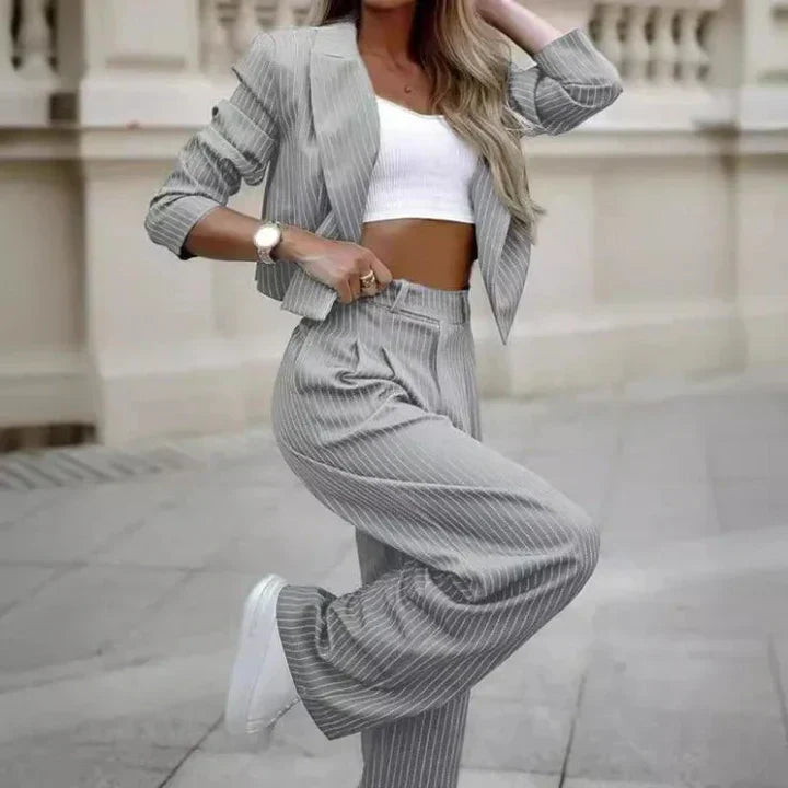 Valenzora | 2-Piece Blazer Suit and Wide-Leg Trousers for Women