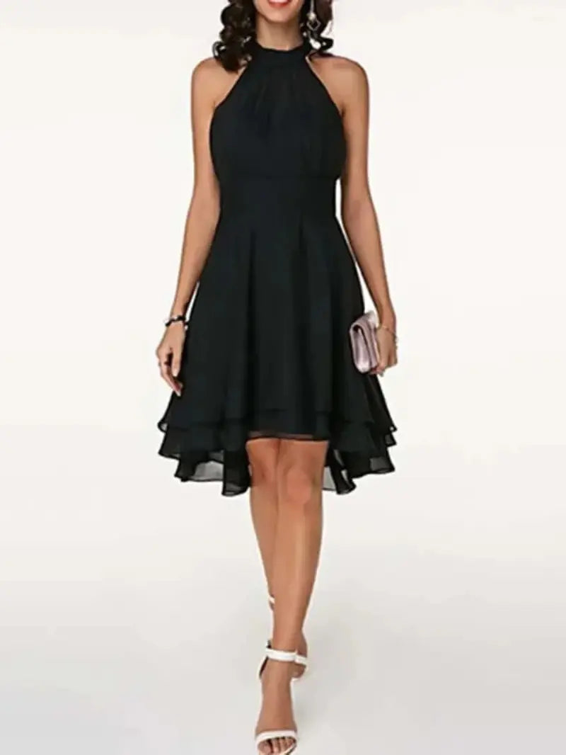 Valenzora | Elegantes, ärmelloses Chiffonkleid