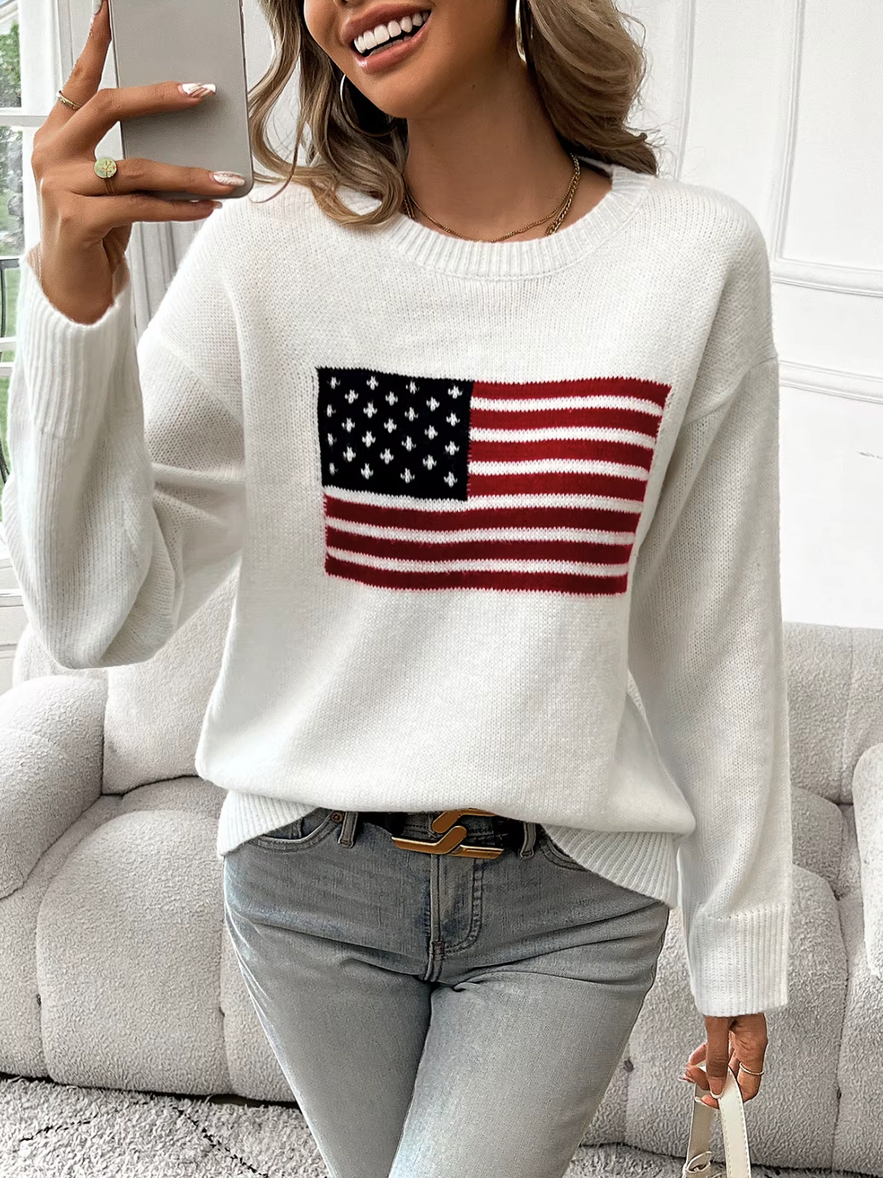 Valenzora | Cotton knit sweater with round neck