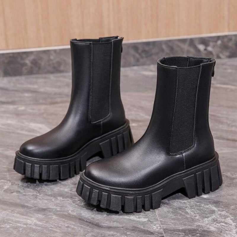Valenzora | Women's Boots Fashionable Platform Boots with Slip-on Design, Suitable for Everyday Wear