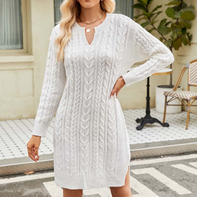 Valenzora Dress | Casual cable-knit dress