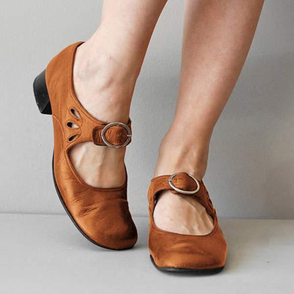 BEATRICE™ - Wedge Leather Orthopedic Buckle Sandals