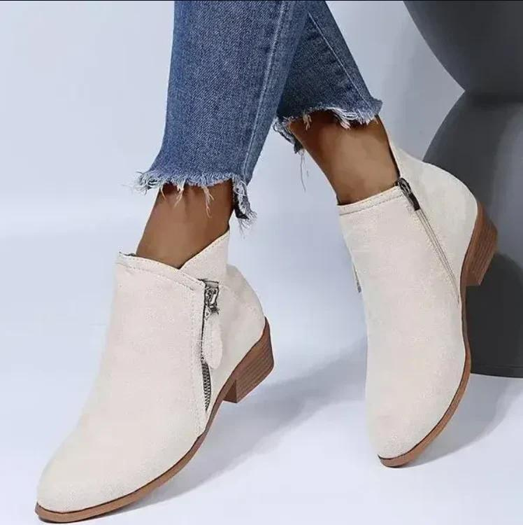 Valenzora | Damen-Wildlederstiefel mit bequemer Passform und Reißverschluss